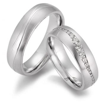 Trauringe Weissgold von Gerstner 4/28027/6 + 28027/6