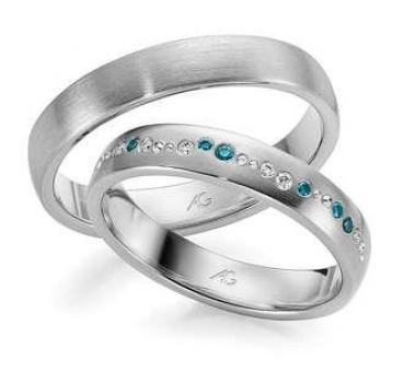 Trauringe Weissgold von Gerstner 4/28519/4 + 28519/4
