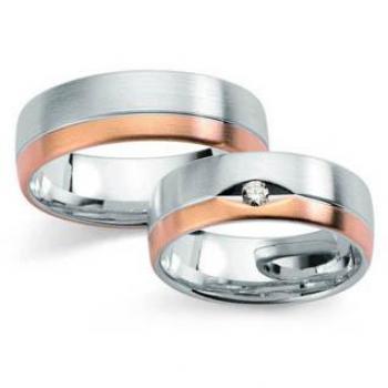 Trauringe Weiss-Rosegold von Fischer 05 01580/070