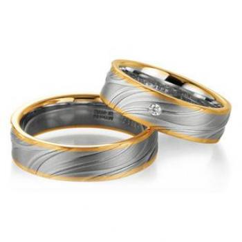 Trauringe Weiss-Gelbgold von Fischer 05 07157/060