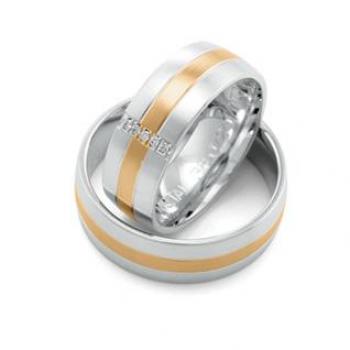 Trauringe Weiss-Rosegold von Fischer 05 07241/070
