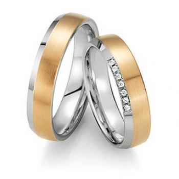 Trauringe Weiss-Rosegold von Fischer 05 07244/050