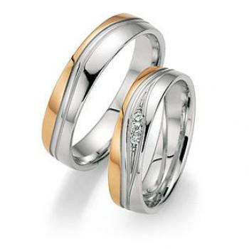 Trauringe Weiss-Rosegold von Fischer 05 07256/050
