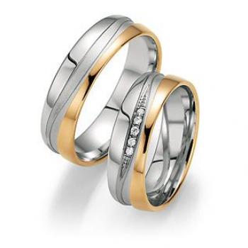 Trauringe Weiss-Rosegold von Fischer 05 07258/060
