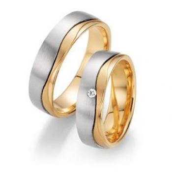 Trauringe Weiss-Rosegold von Fischer 05 07281/060