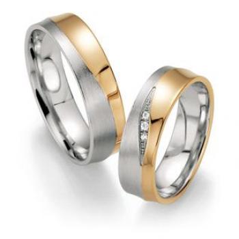 Trauringe Weiss-Rosegold von Fischer 05 07336/060