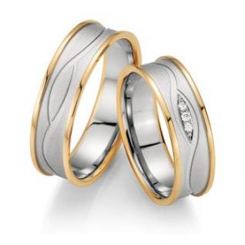 Trauringe Weiss-Rosegold von Fischer 05 07353/060