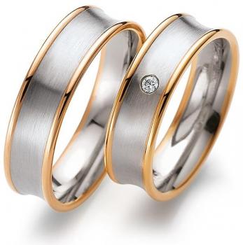 Trauringe Weiss-Rosegold von Gerstner 4/20139/6 + 20139/6