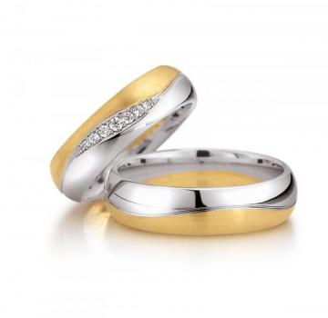 Trauringe Weiss-Gelbgold von Gerstner 4/20012/6 + 20012/6