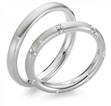 Trauringe Weissgold von Gerstner 4/28612/3 + 28612/3