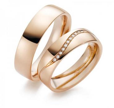 Trauringe Rosegold von Gerstner 4/28614/5 + 28614/5