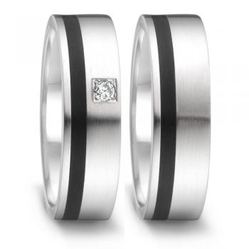 Partnerringe Edelstahl Gold/Keramik von TeNo  306386 + 306378