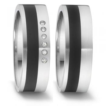 Partnerringe Edelstahl von TeNo  306407 + 306406