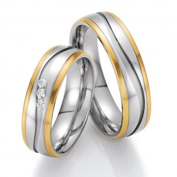 Partnerringe Edelstahl Gold/Keramik von Ruesch 88/60010-060