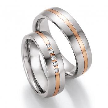 Partnerringe Edelstahl Gold/Keramik von Ruesch 88/60050-060