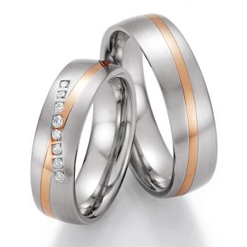 Partnerringe Edelstahl Gold/Keramik von Ruesch 88/60070-060