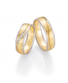 Preview: Trauringe Weiss-Gelbgold von Ruesch 33/30130-060