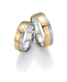 Trauringe Weiss-Rosegold von Fischer 05 07255/060