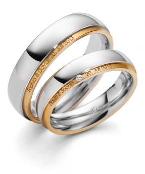 Trauringe Weiss-Rosegold von Gerstner 4/28411/5 + 28411/6