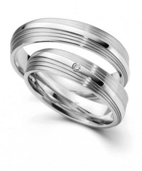 Trauringe Weissgold von Gerstner 4/28415/5 + 28415/5