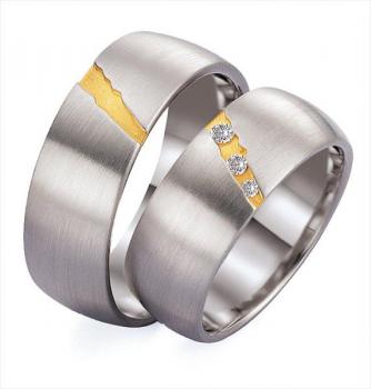 Trauringe Weiss-Gelbgold von Gettmann 8019.80 + 8019.80