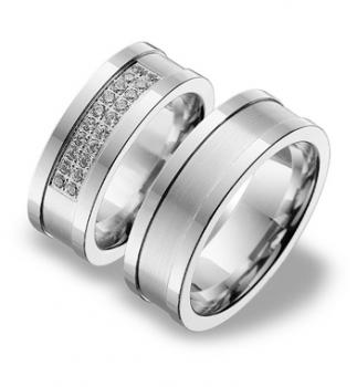 Trauringe Weissgold von Breuning 48 001370 / 48 001380