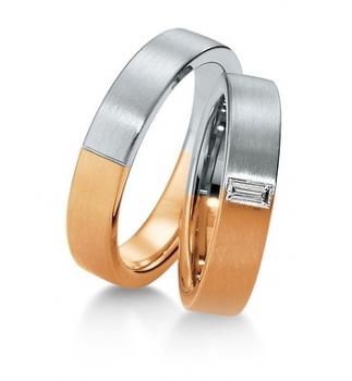 Preview: Trauringe Weiss-Gelbgold von Breuning 48/032200