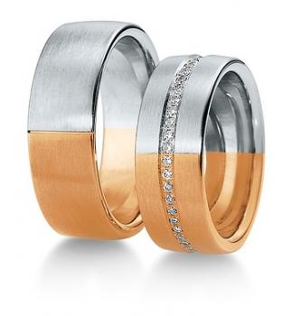 Preview: Trauringe Weiss-Gelbgold von Breuning 48/032400