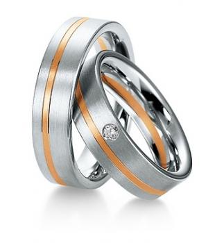 Preview: Trauringe Weiss-Gelbgold von Breuning 48/033100