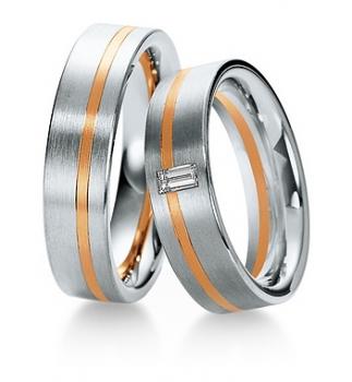 Preview: Trauringe Weiss-Gelbgold von Breuning 48/033500