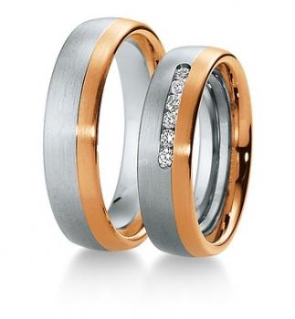 Preview: Trauringe Weiss-Gelbgold von Breuning 48/034100