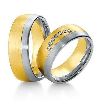 Preview: Trauringe Weiss-Gelbgold von Breuning 48/034500