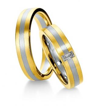 Preview: Trauringe Weiss-Gelbgold von Breuning 48/036500