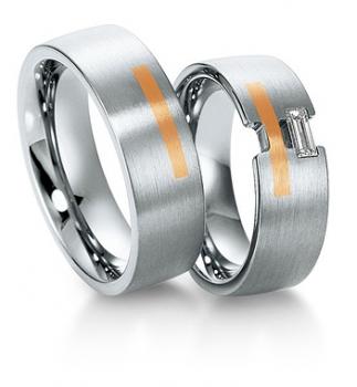 Trauringe Weiss-Rotgold von Breuning 48/040010