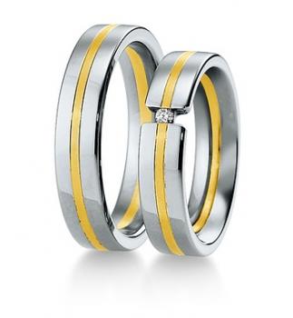 Trauringe Weiss-Gelbgold von Breuning 48/040070