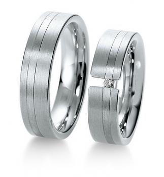 Preview: Trauringe Weiss-Gelbgold von Breuning 48/040090