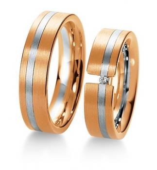 Preview: Trauringe Weiss-Gelbgold von Breuning 48/040090