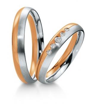 Preview: Trauringe Weiss-Gelbgold von Breuning 48 040430 / 48 040440