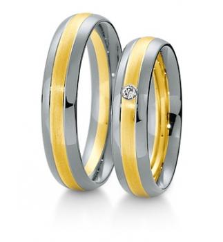 Preview: Trauringe Weiss-Gelbgold von Breuning 48 040450 / 48 040460