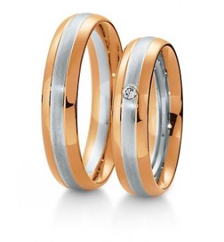 Preview: Trauringe Weiss-Gelbgold von Breuning 48 040450 / 48 040460