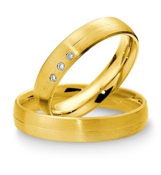 Preview: Trauringe Weiss-Gelbgold von Breuning 48 040470 / 48 040480