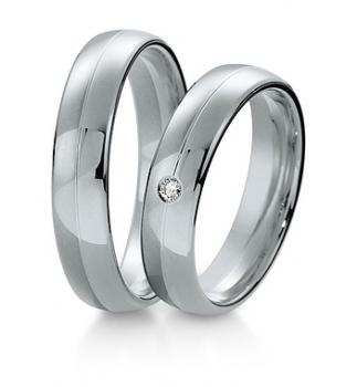 Preview: Trauringe Weiss-Gelbgold von Breuning 48 040490 / 48 040500