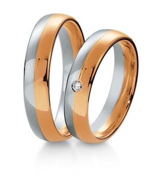 Preview: Trauringe Weiss-Gelbgold von Breuning 48 040490 / 48 040500