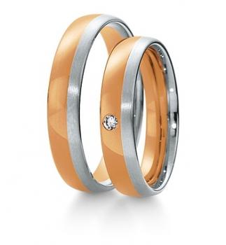 Preview: Trauringe Weiss-Gelbgold von Breuning 48 040510 / 48 040520