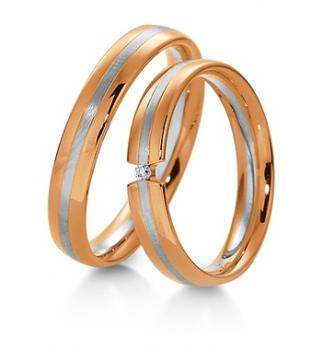 Preview: Trauringe Weiss-Gelbgold von Breuning DR 040570 / HR 040580