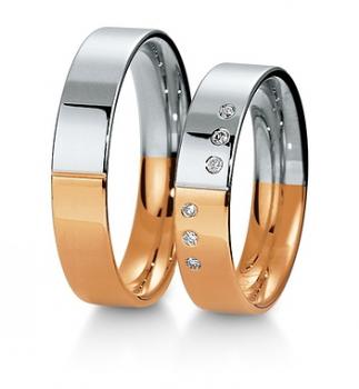 Preview: Trauringe Weiss-Gelbgold von Breuning 48 040590 / 48 040600