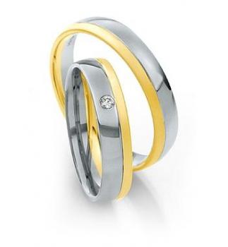 Preview: Trauringe Weiss-Gelbgold von Saint Maurice DR 812040 / HR 812050