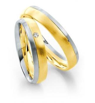 Preview: Trauringe Weiss-Gelbgold von Saint Maurice DR 812060 / HR 812070