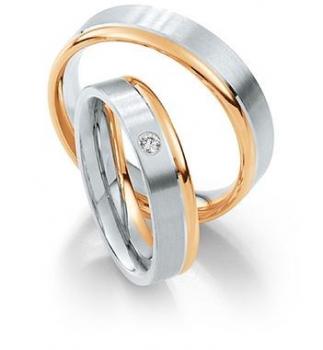 Preview: Trauringe Weiss-Gelbgold von Saint Maurice DR 812080 / HR 812090