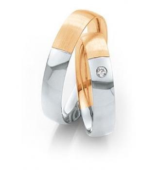 Preview: Trauringe Weiss-Gelbgold von Saint Maurice DR 812160 / HR 812170